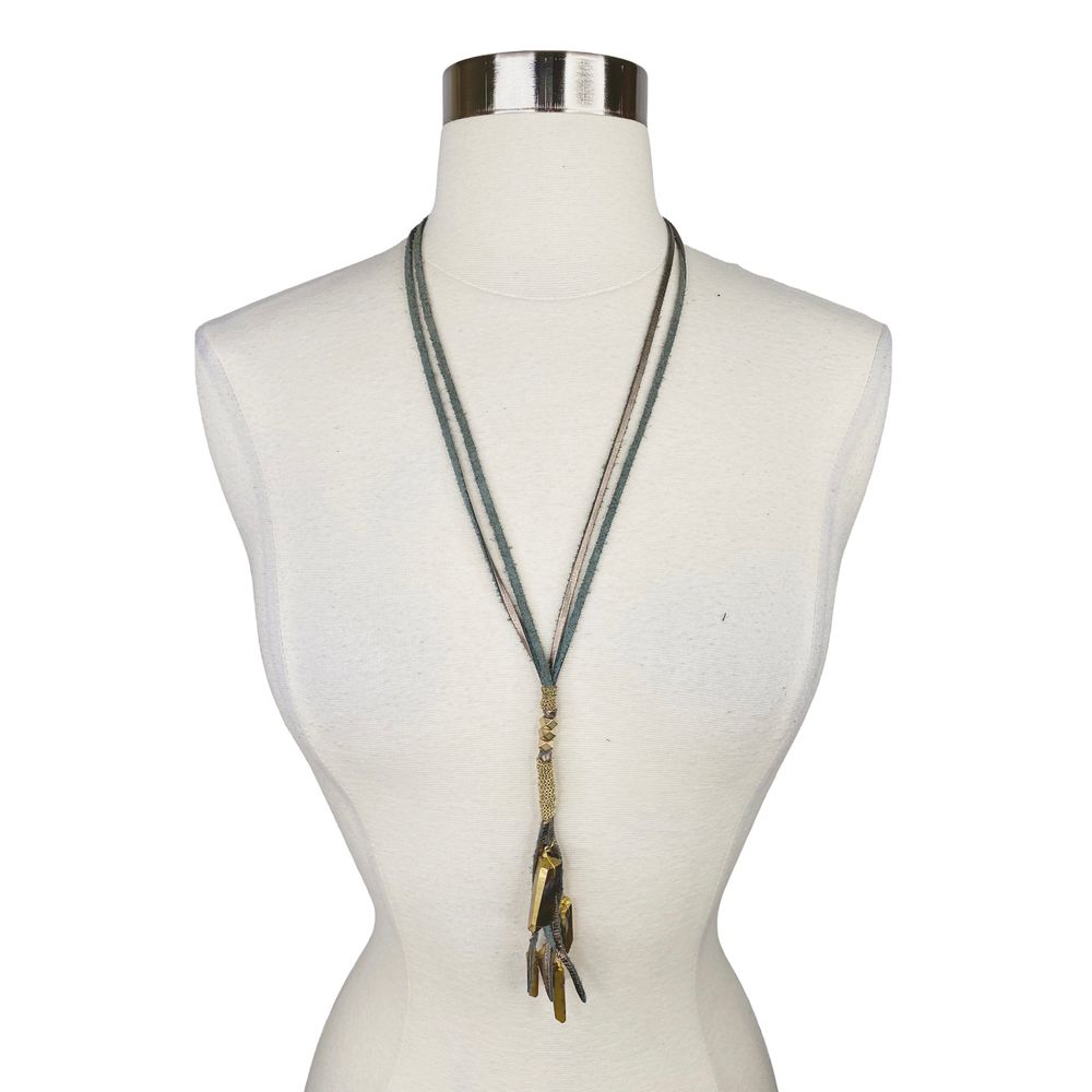 Nakamol Bohemian Golden Leather Necklace - 24”